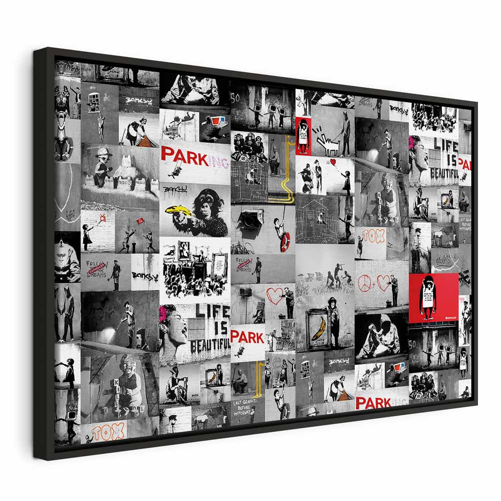 Banksy Street Art Multicolor Graffiti Canvas Print