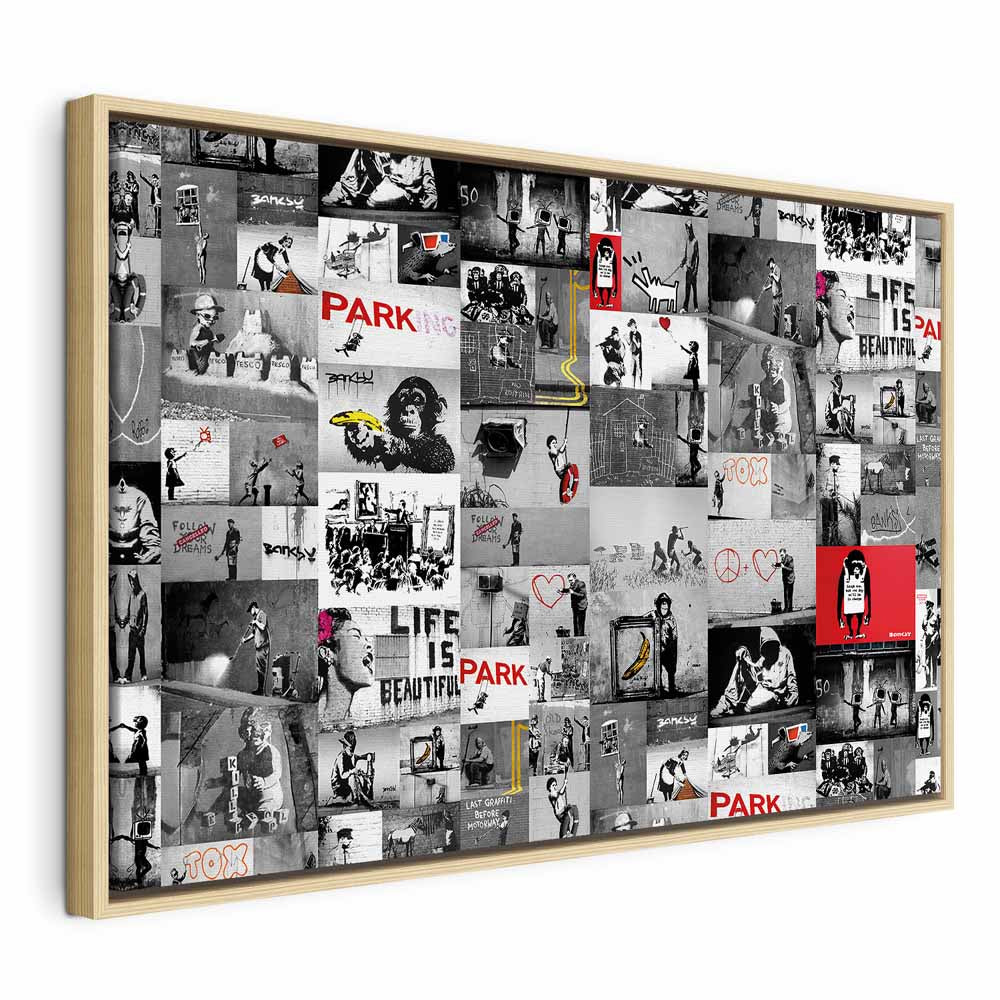 Banksy Street Art Multicolor Graffiti Canvas Print