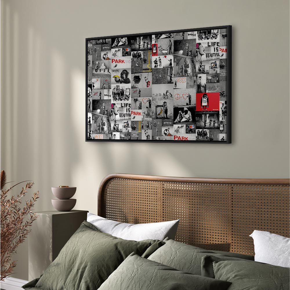 Banksy Street Art Multicolor Graffiti Canvas Print