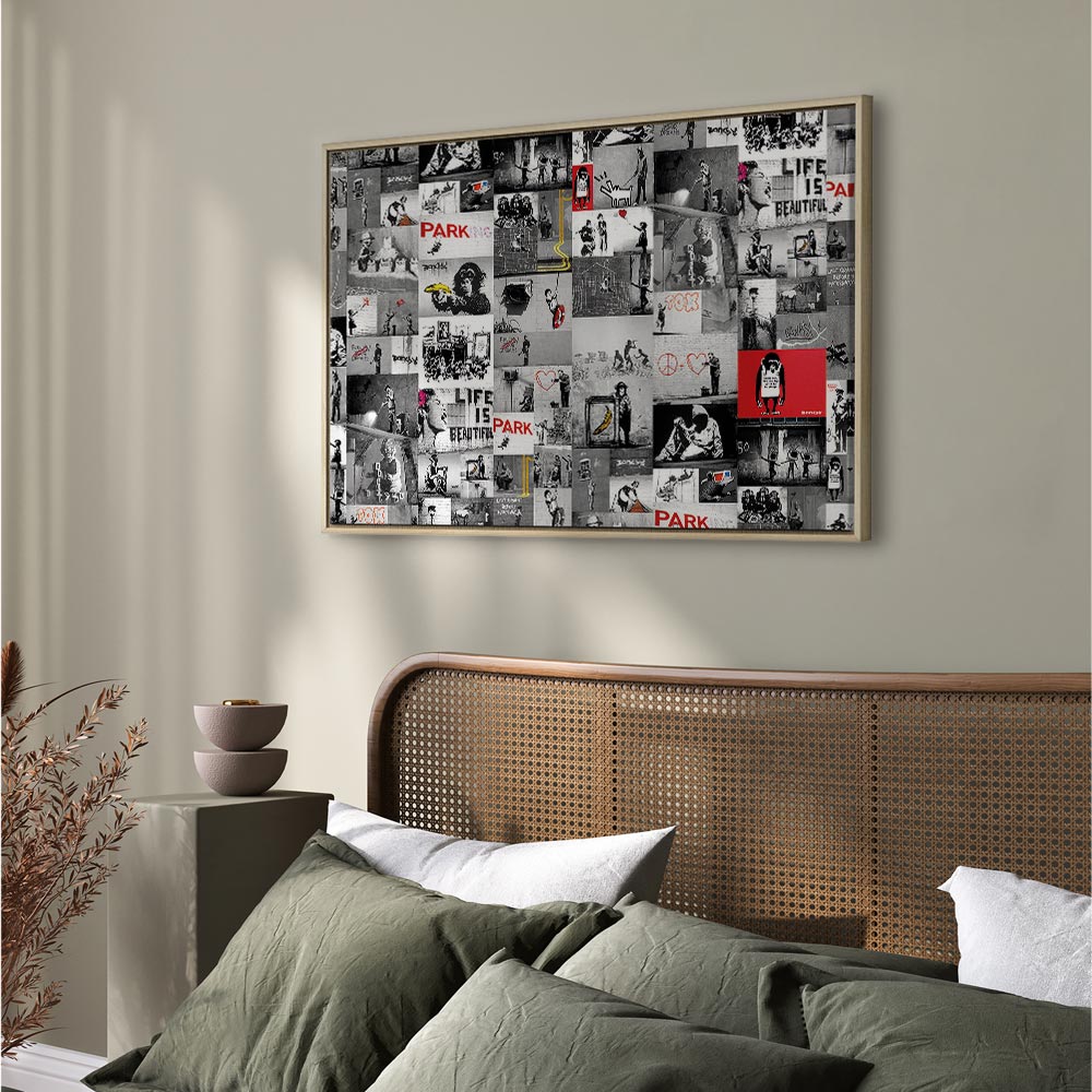 Banksy Street Art Multicolor Graffiti Canvas Print