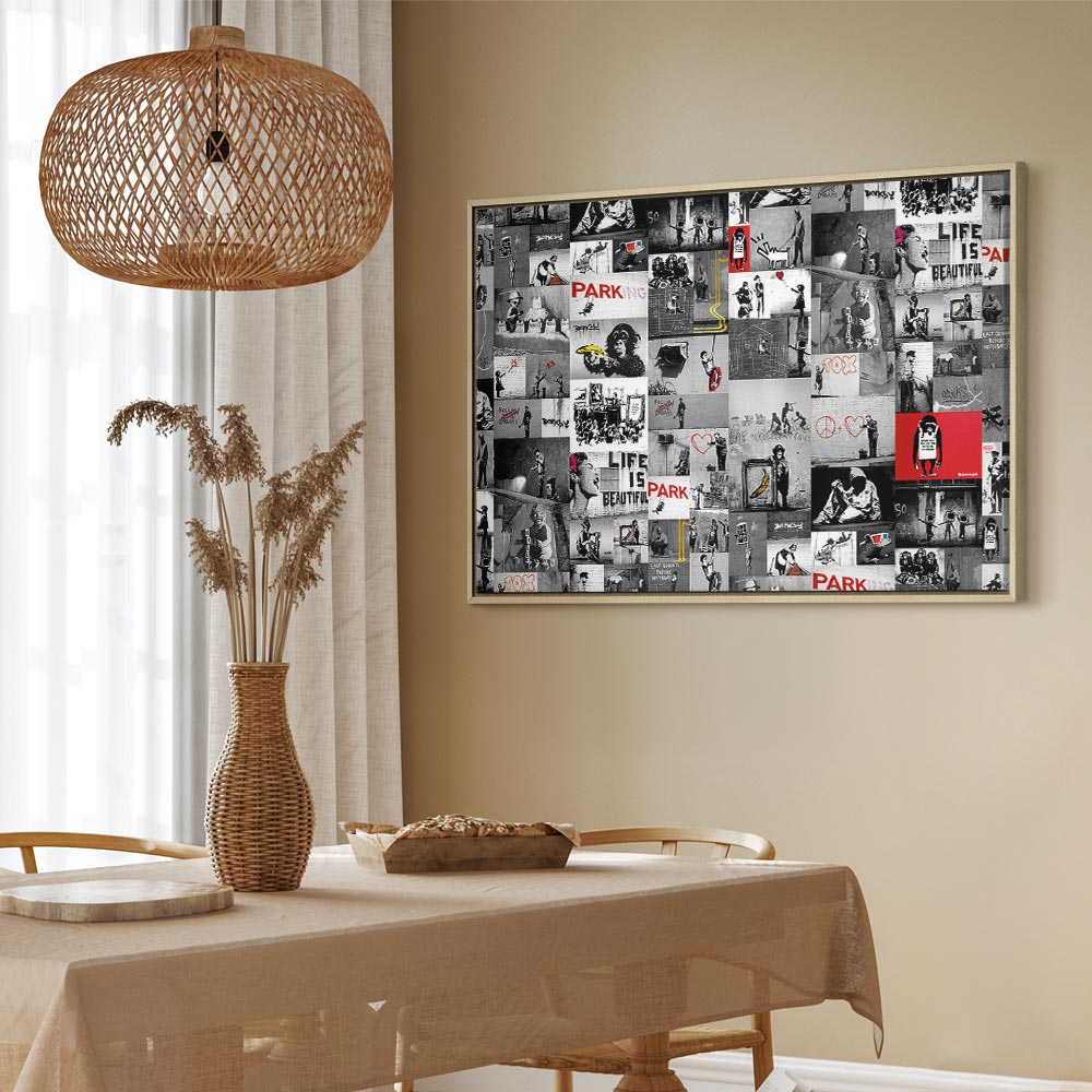 Banksy Street Art Multicolor Graffiti Canvas Print