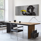 Graffiti Monkey and Banana Urban Canvas Print