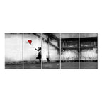Banksy Runaway Balloon Graffiti Canvas Print