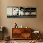 Banksy Runaway Balloon Graffiti Canvas Print