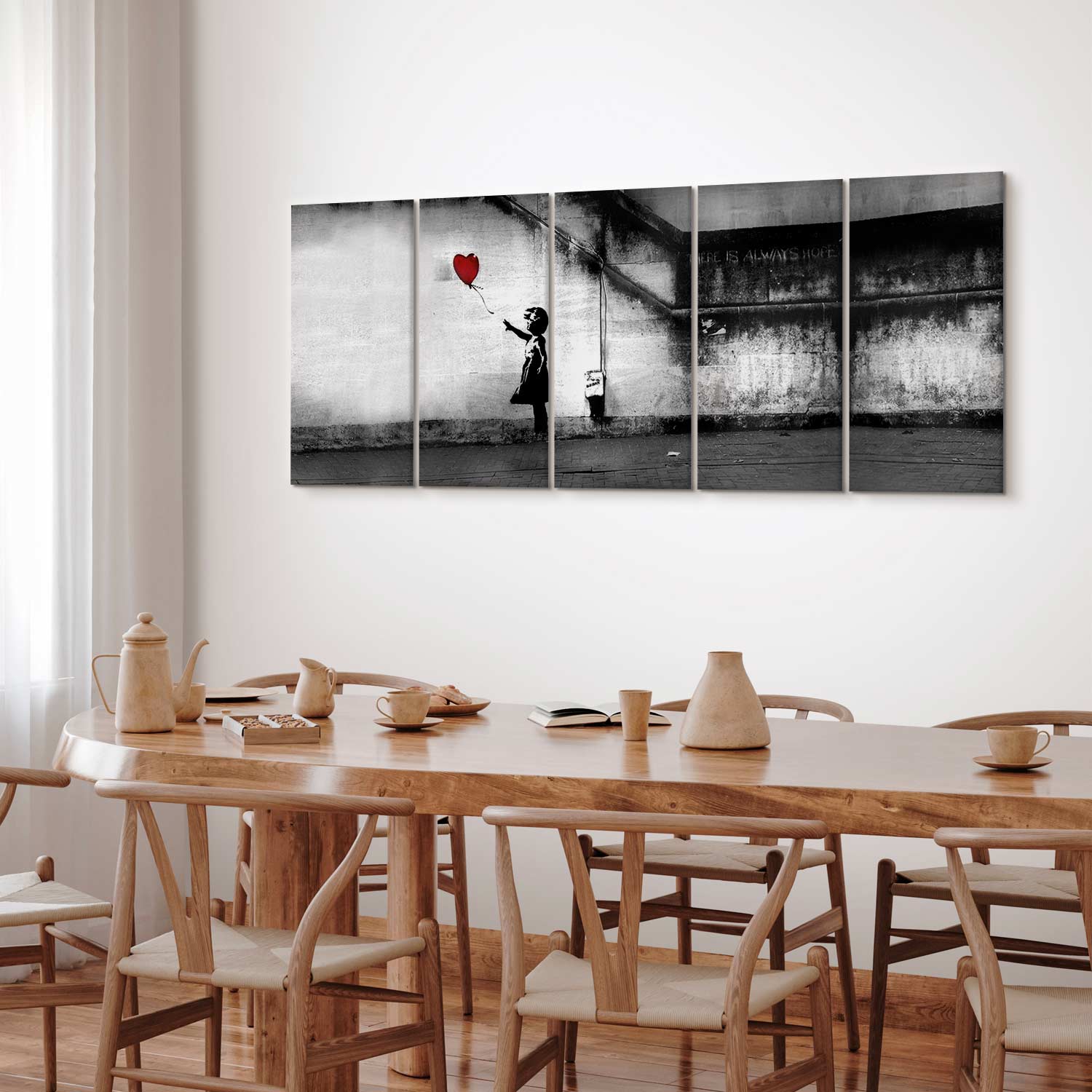 Banksy Runaway Balloon Graffiti Canvas Print