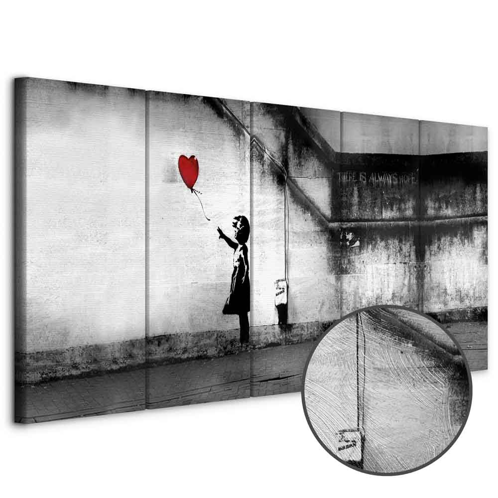 Banksy Runaway Balloon Graffiti Canvas Print