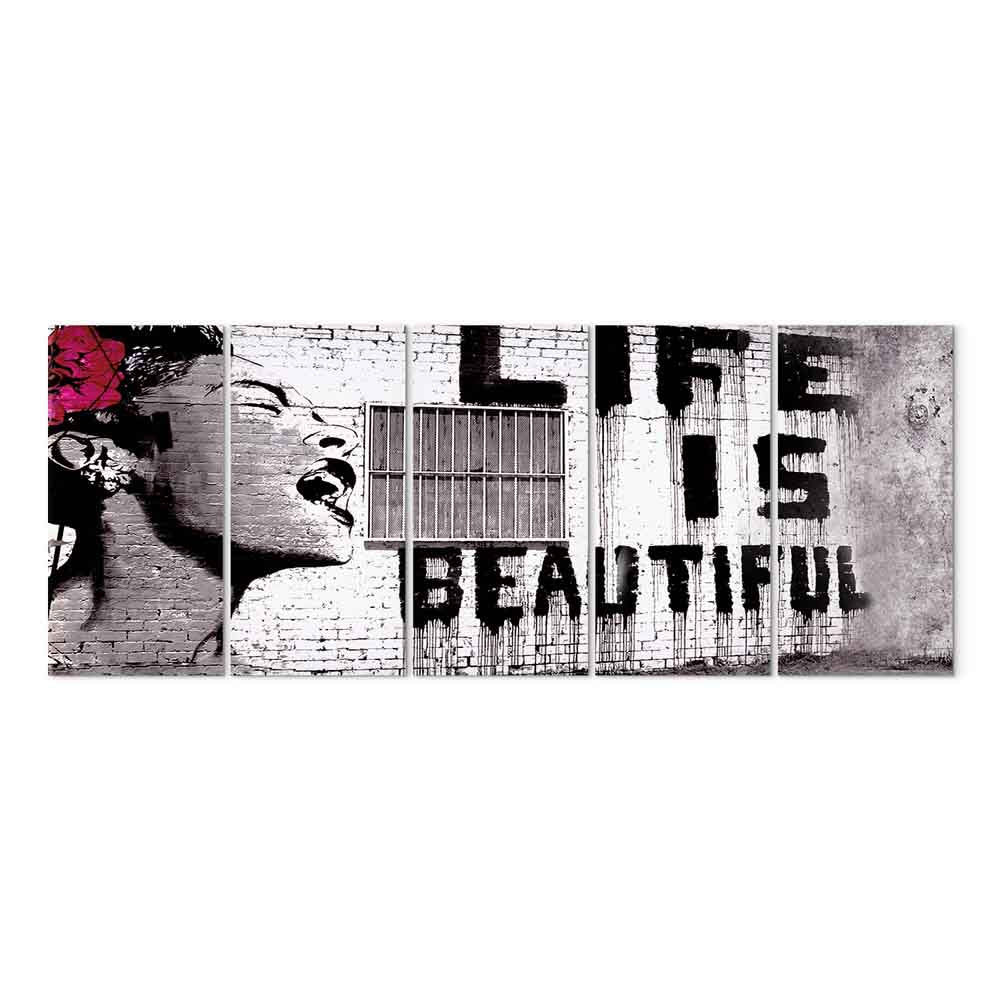 Banksy Life Is Beautiful Graffiti Canvas Print
