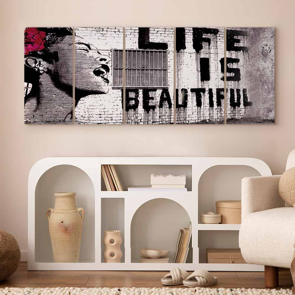 Banksy Life Is Beautiful Graffiti Canvas Print