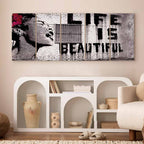 Banksy Life Is Beautiful Graffiti Canvas Print