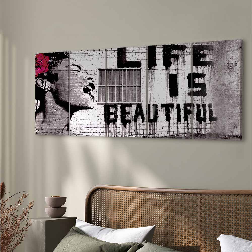 Banksy Life Is Beautiful Graffiti Canvas Print