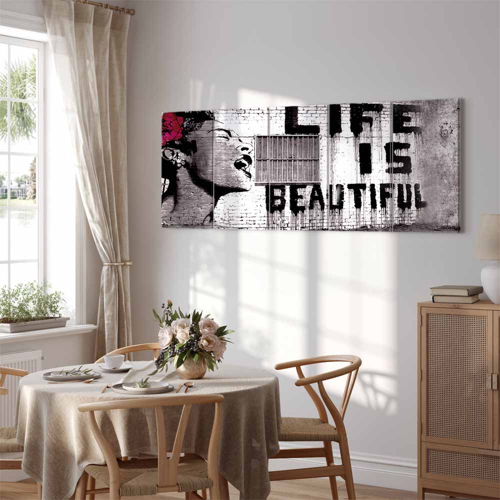 Banksy Life Is Beautiful Graffiti Canvas Print