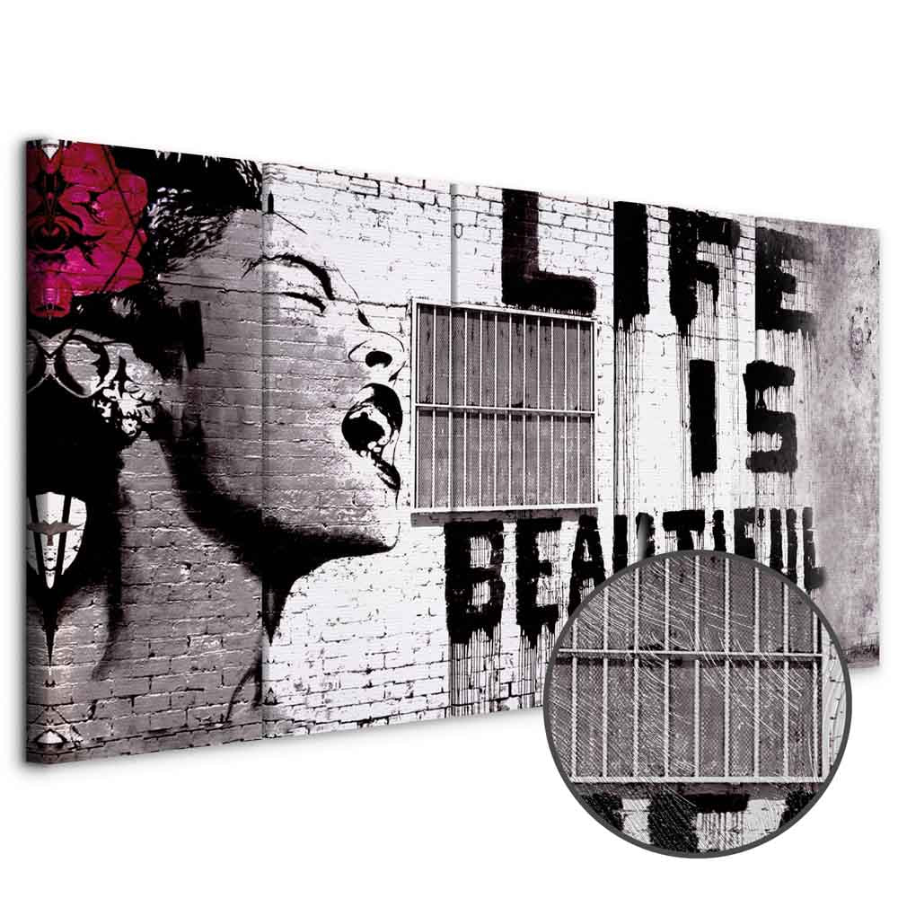 Banksy Life Is Beautiful Graffiti Canvas Print