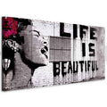 Banksy Life Is Beautiful Graffiti Canvas Print