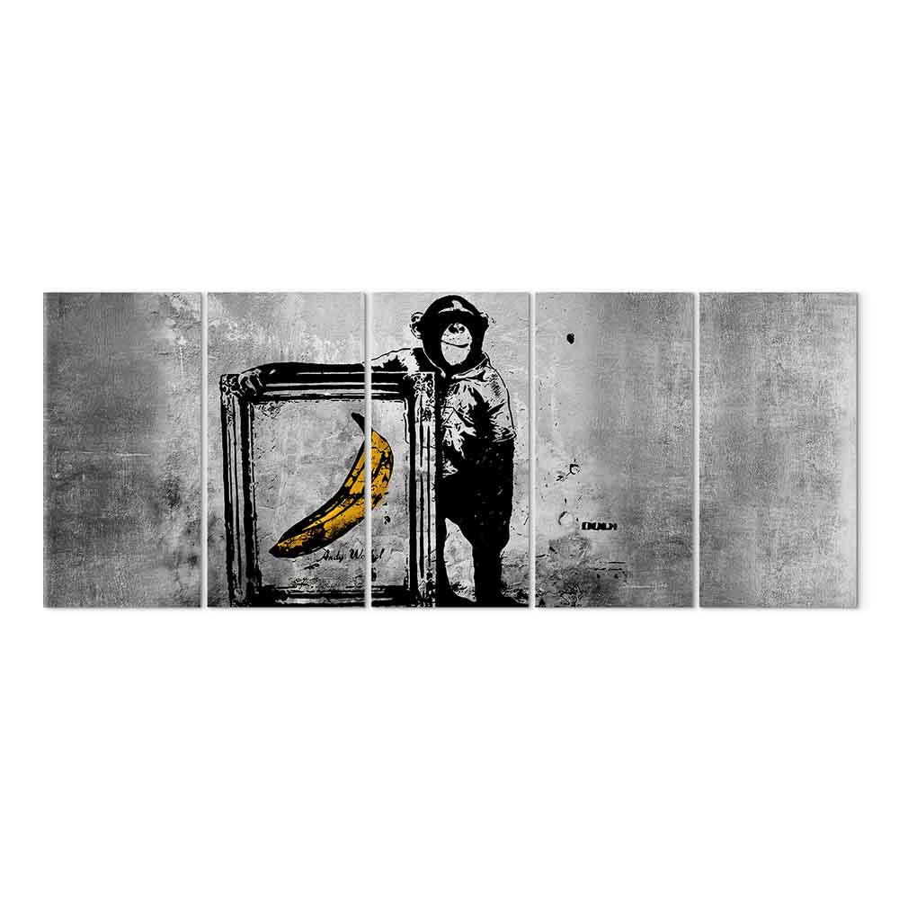 Banksy Monkey with Banana Urban Canvas Print