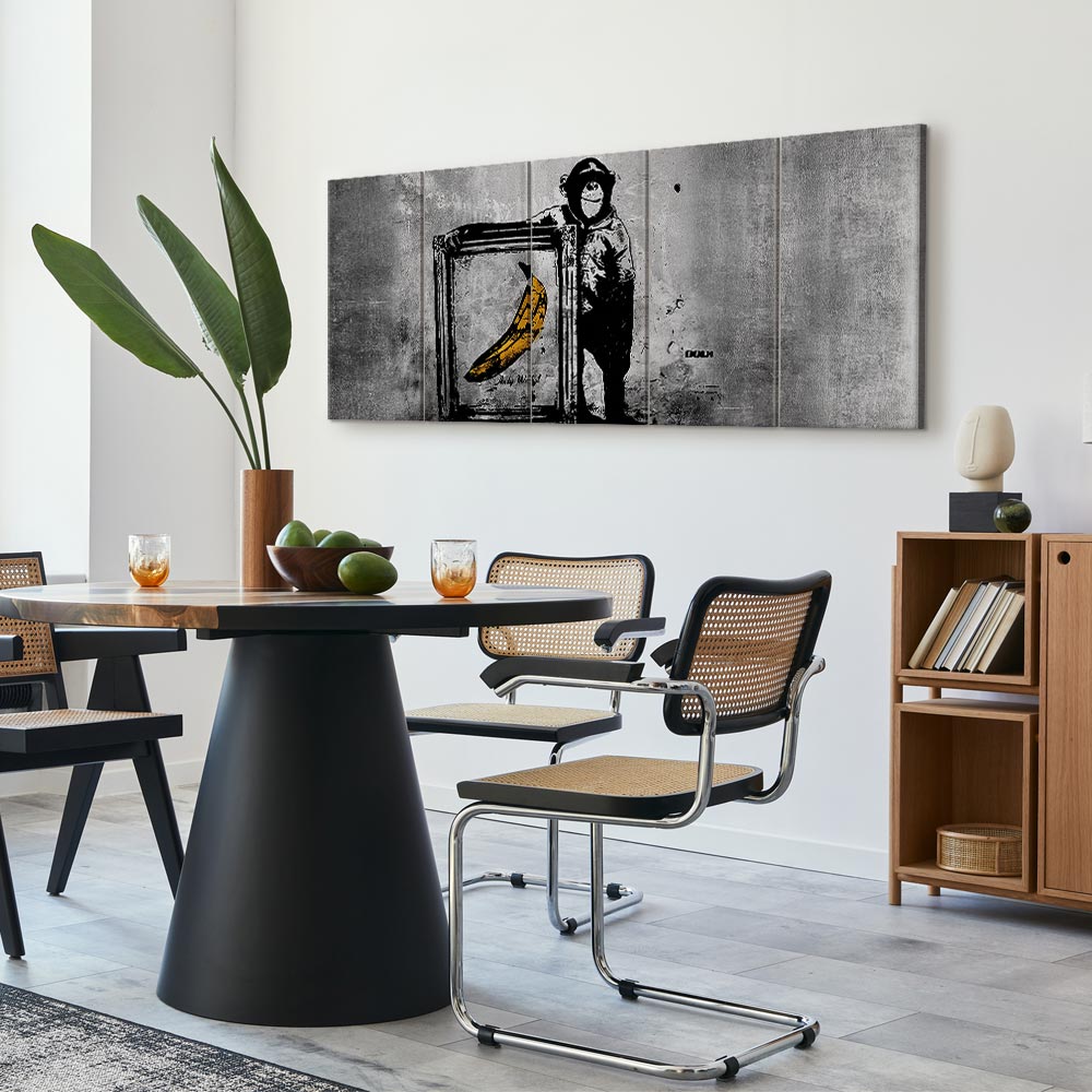 Banksy Monkey with Banana Urban Canvas Print