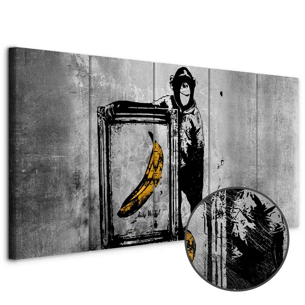 Banksy Monkey with Banana Urban Canvas Print