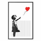 Girl with Hearts Graffiti Poster