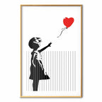 Girl with Hearts Graffiti Poster