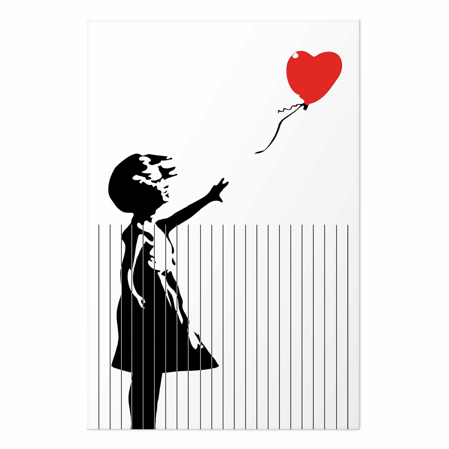 Girl with Hearts Graffiti Poster