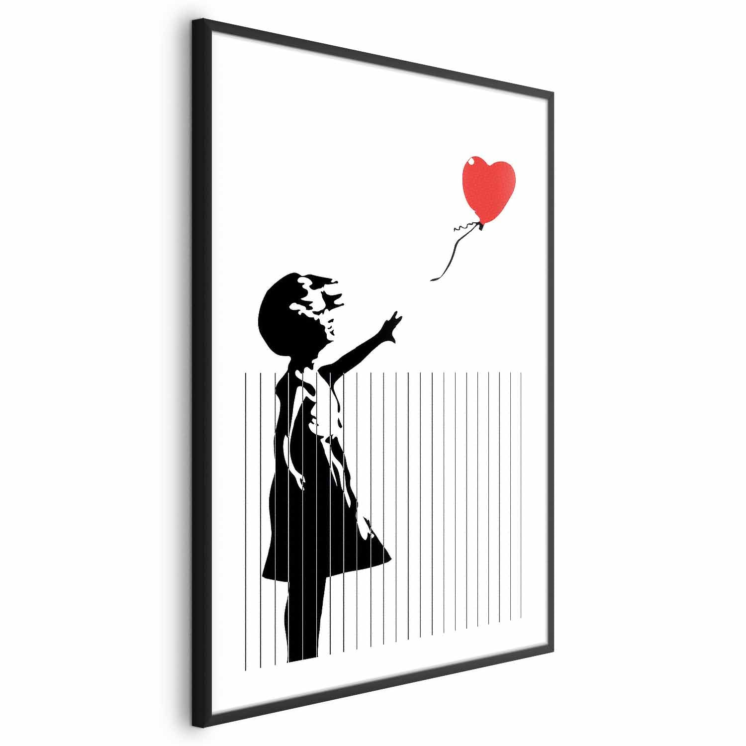 Girl with Hearts Graffiti Poster