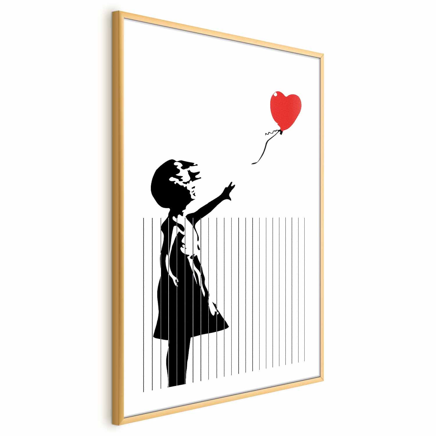 Girl with Hearts Graffiti Poster