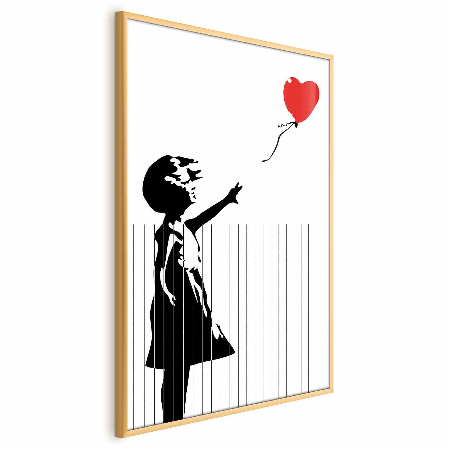 Girl with Hearts Graffiti Poster