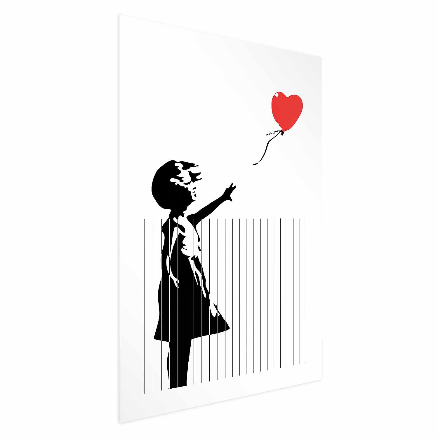Girl with Hearts Graffiti Poster