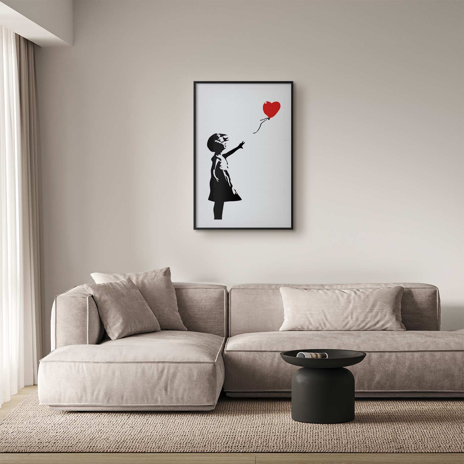 Girl with Red Balloon Street Art Poster