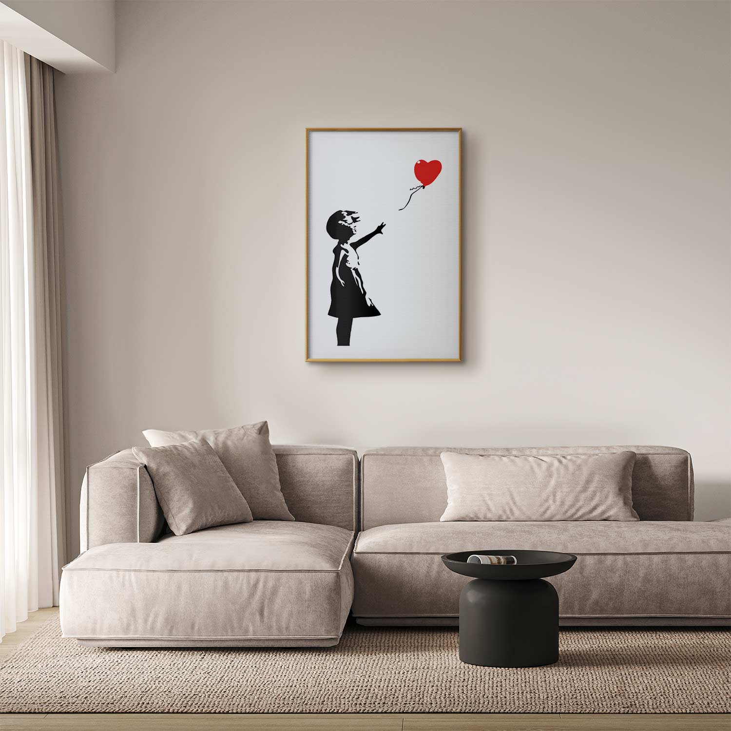 Girl with Red Balloon Street Art Poster