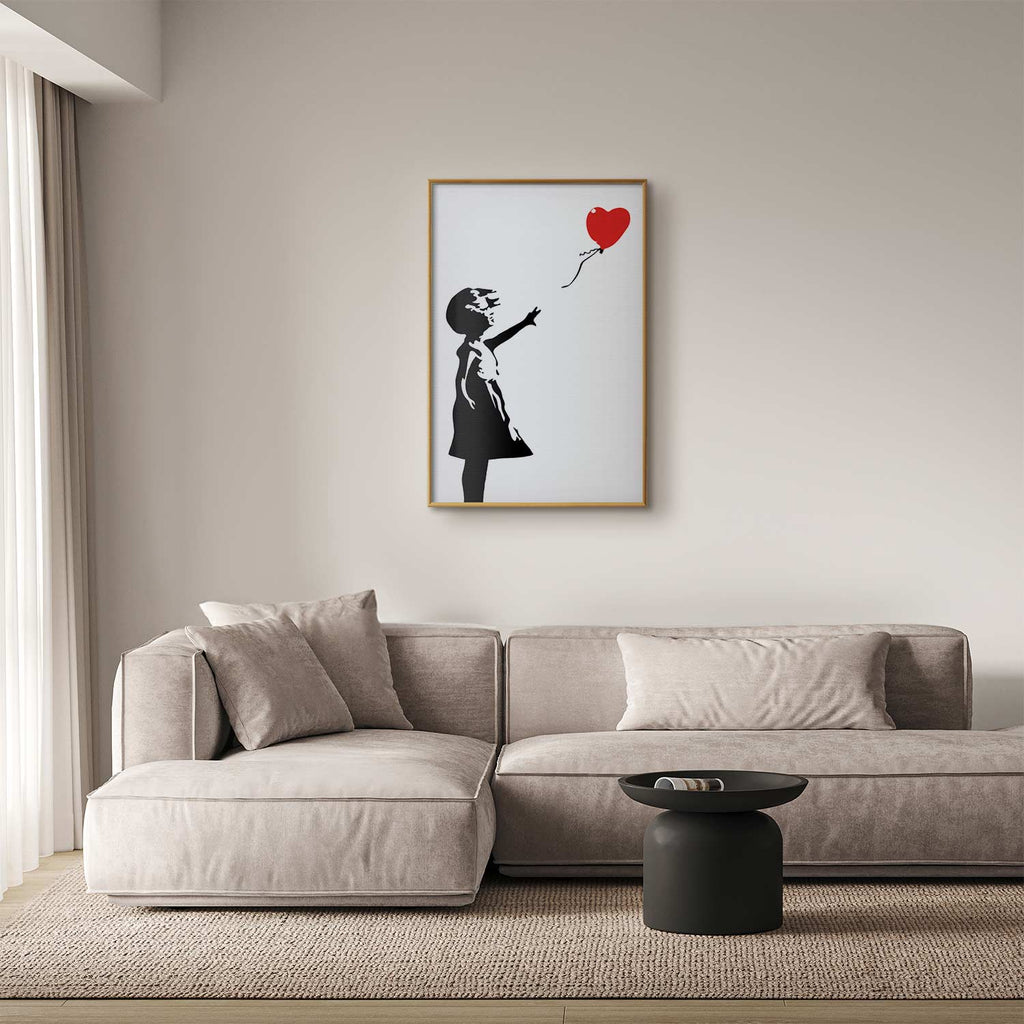 Girl with Red Balloon Street Art Poster