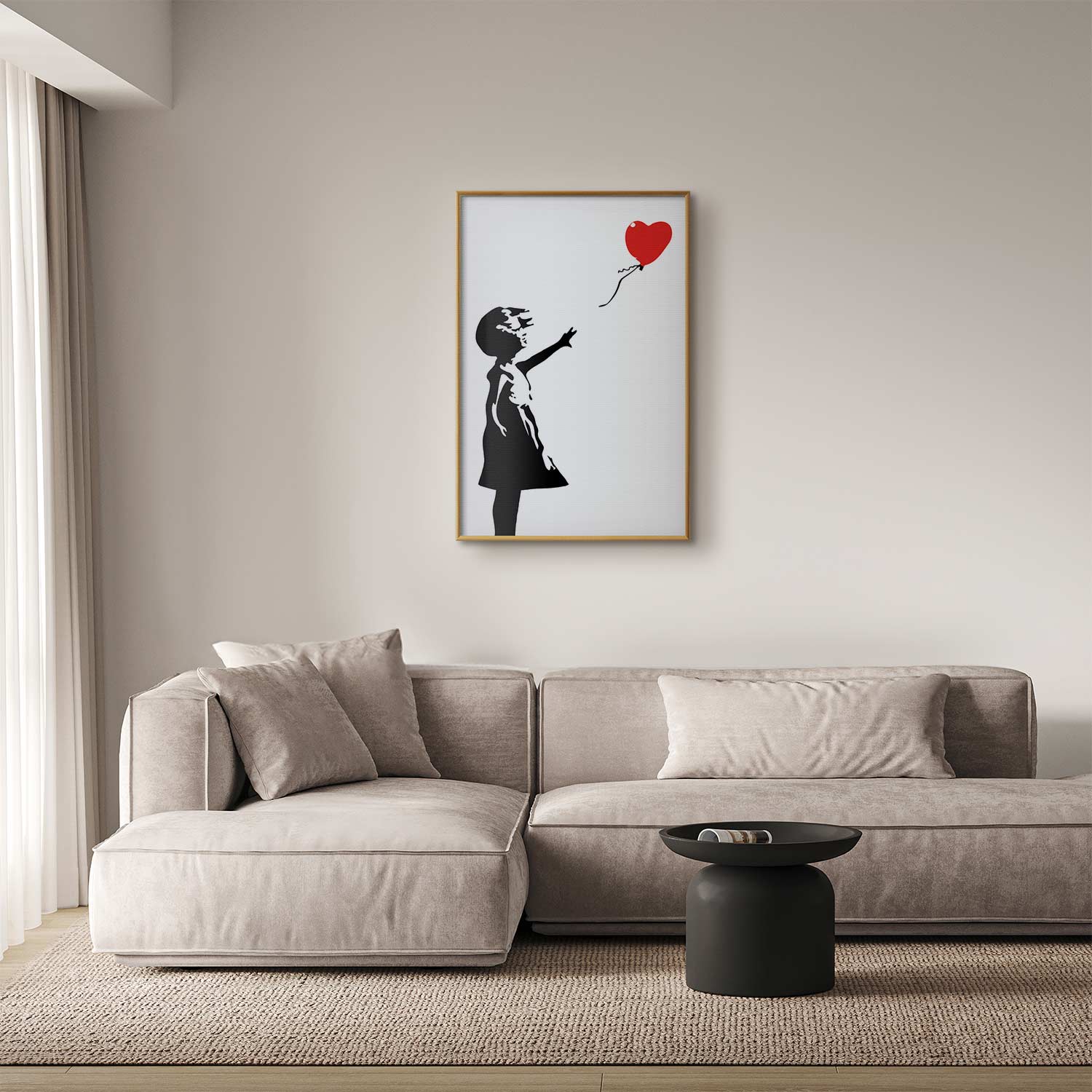 Girl with Red Balloon Street Art Poster