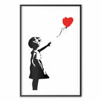 Girl with Red Balloon Street Art Poster