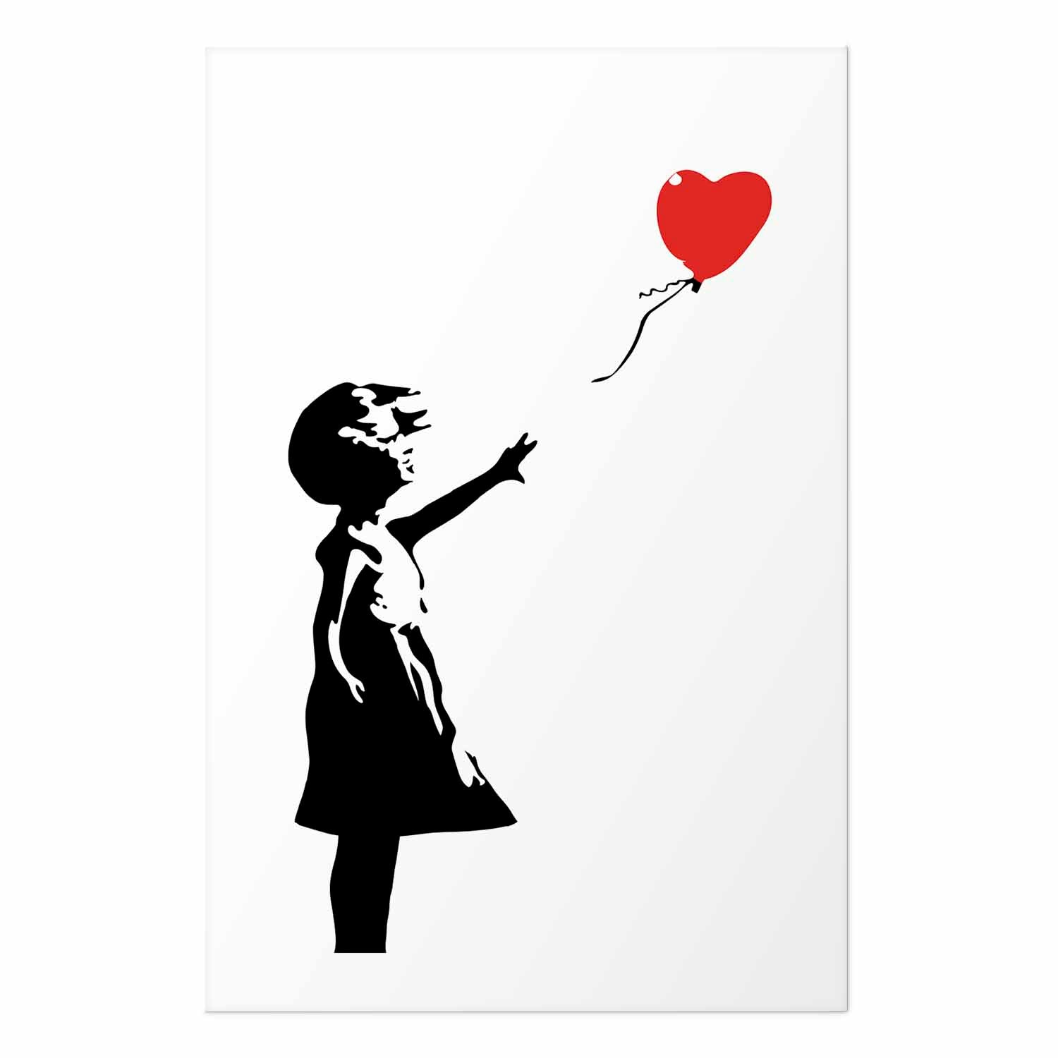 Girl with Red Balloon Street Art Poster