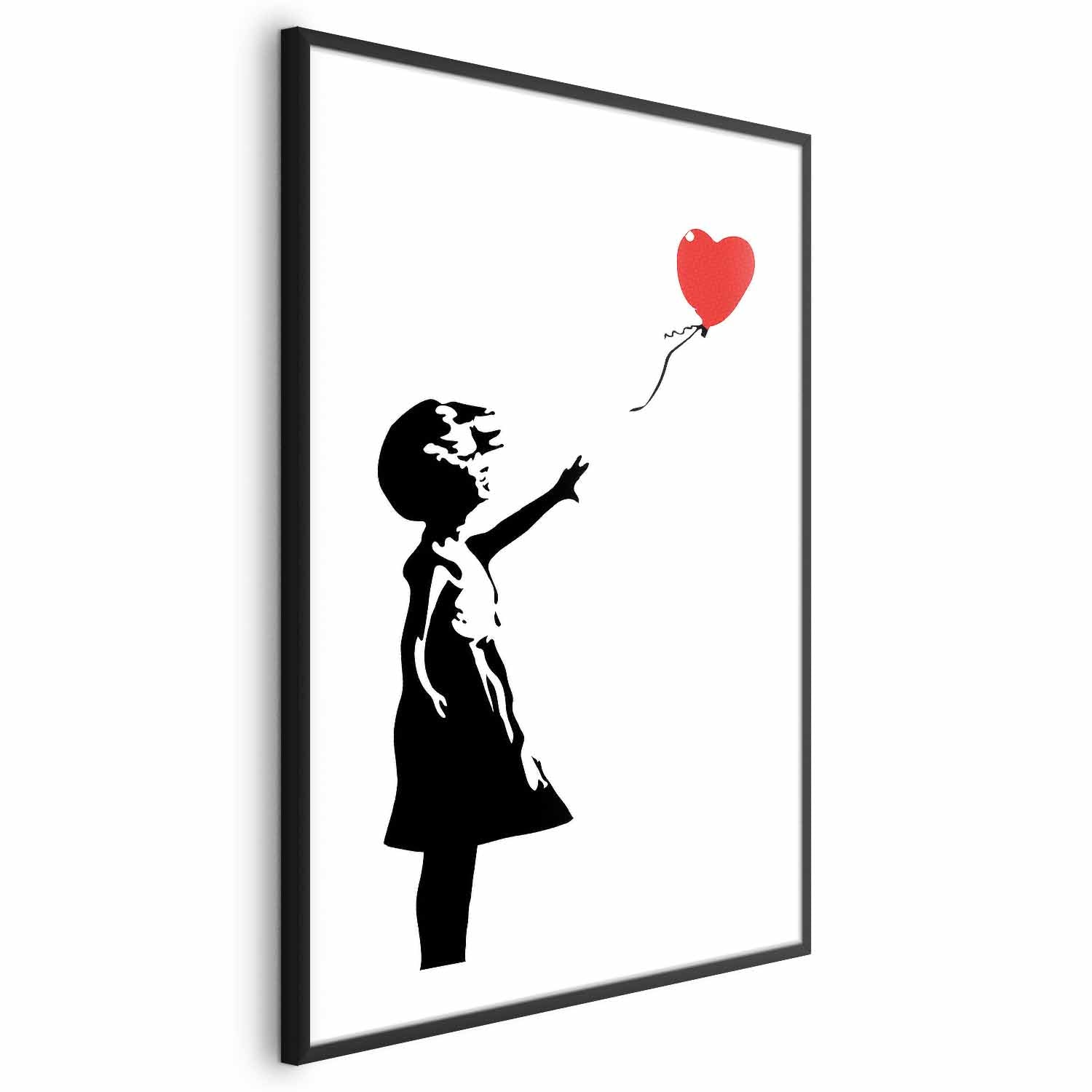 Girl with Red Balloon Street Art Poster