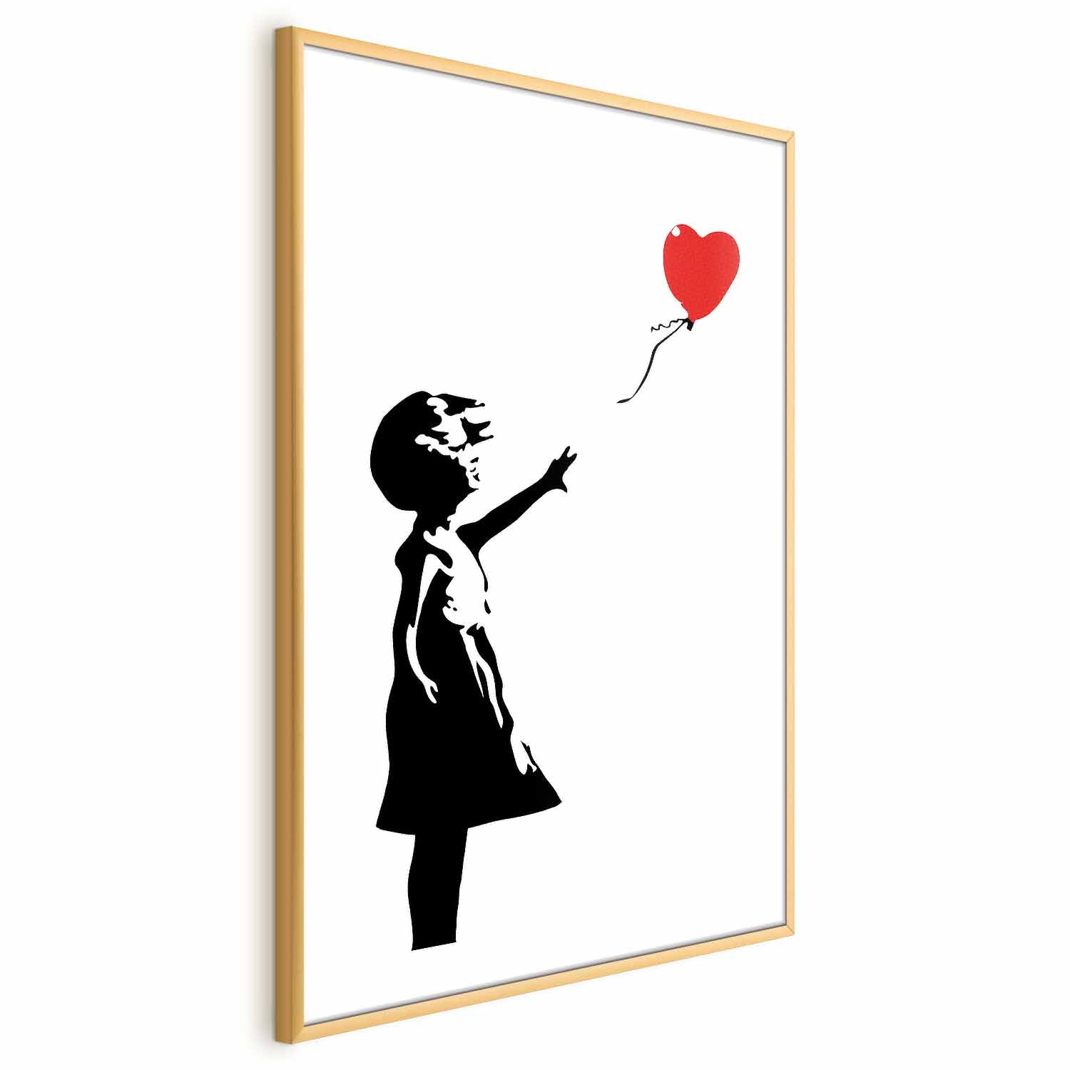 Girl with Red Balloon Street Art Poster