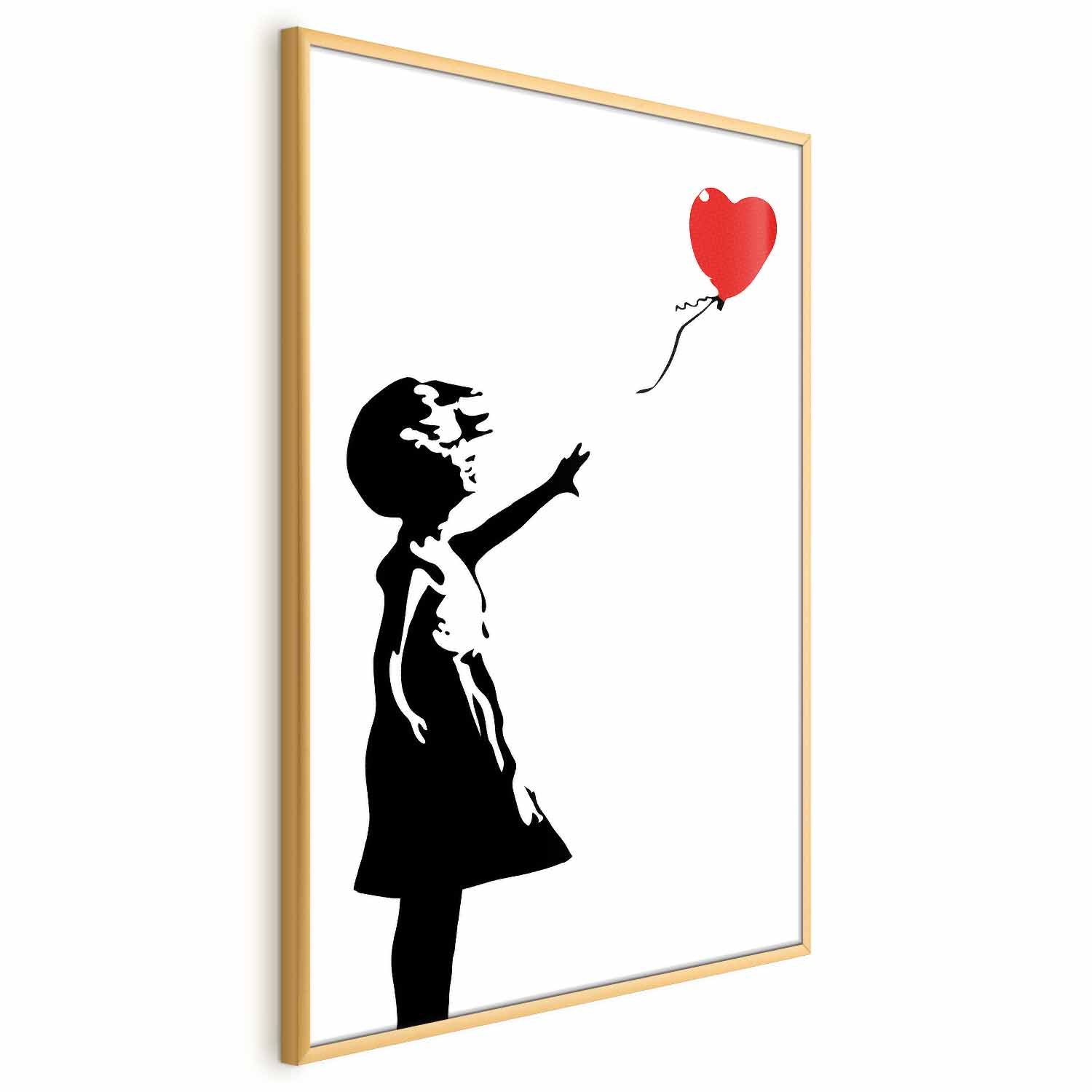 Girl with Red Balloon Street Art Poster