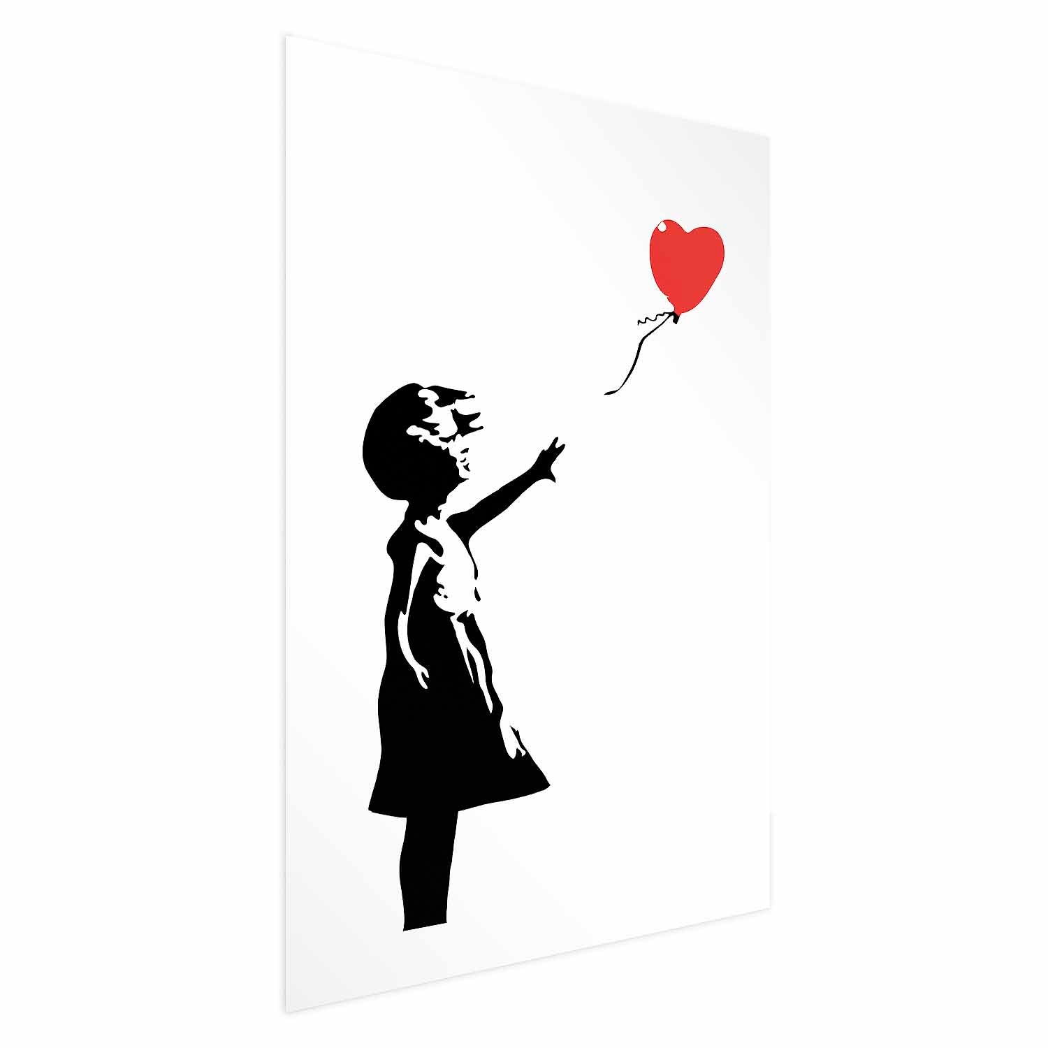 Girl with Red Balloon Street Art Poster