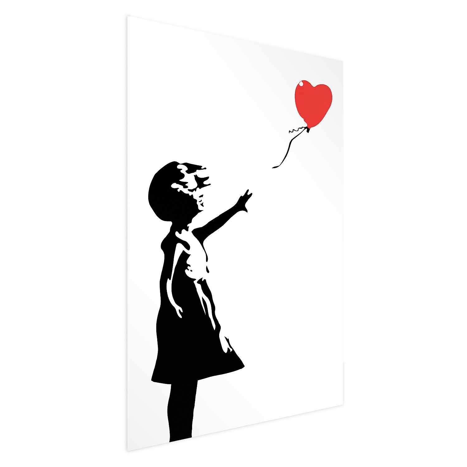 Girl with Red Balloon Street Art Poster