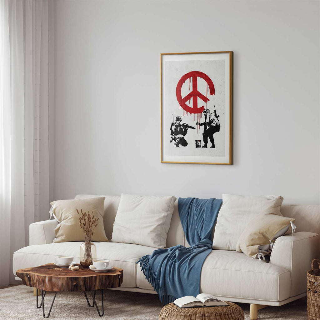 Banksy War and Peace Graffiti Poster