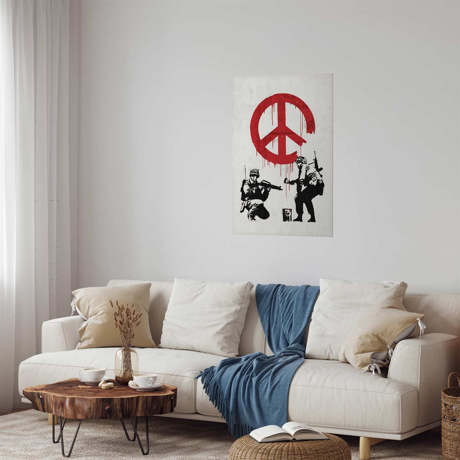 Banksy War and Peace Graffiti Poster