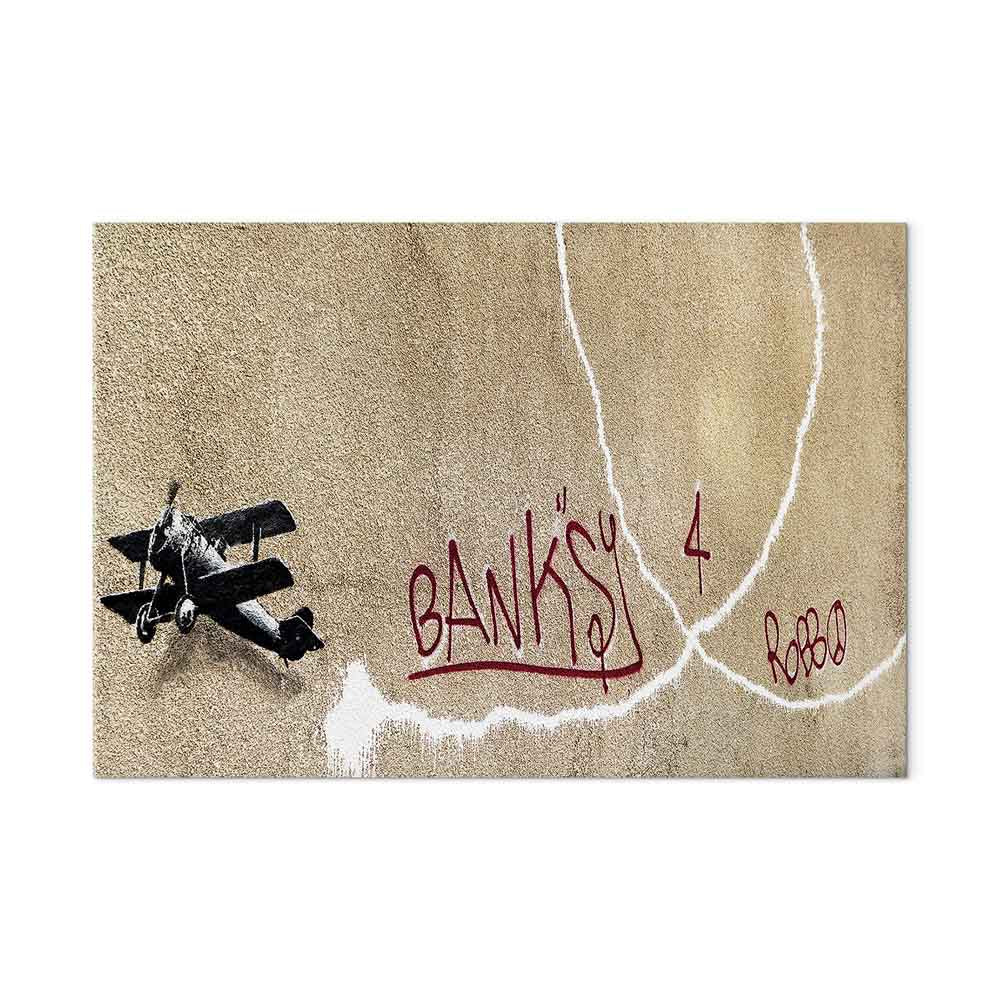 Banksy Plane Red Graffiti Canvas Print