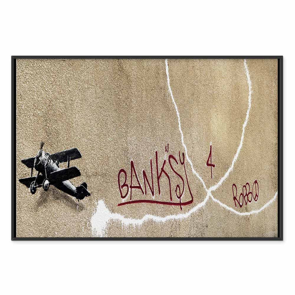 Banksy Plane Red Graffiti Canvas Print