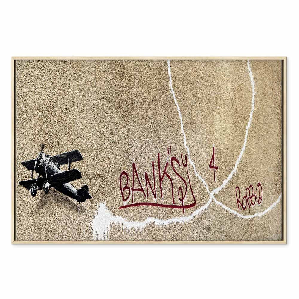 Banksy Plane Red Graffiti Canvas Print