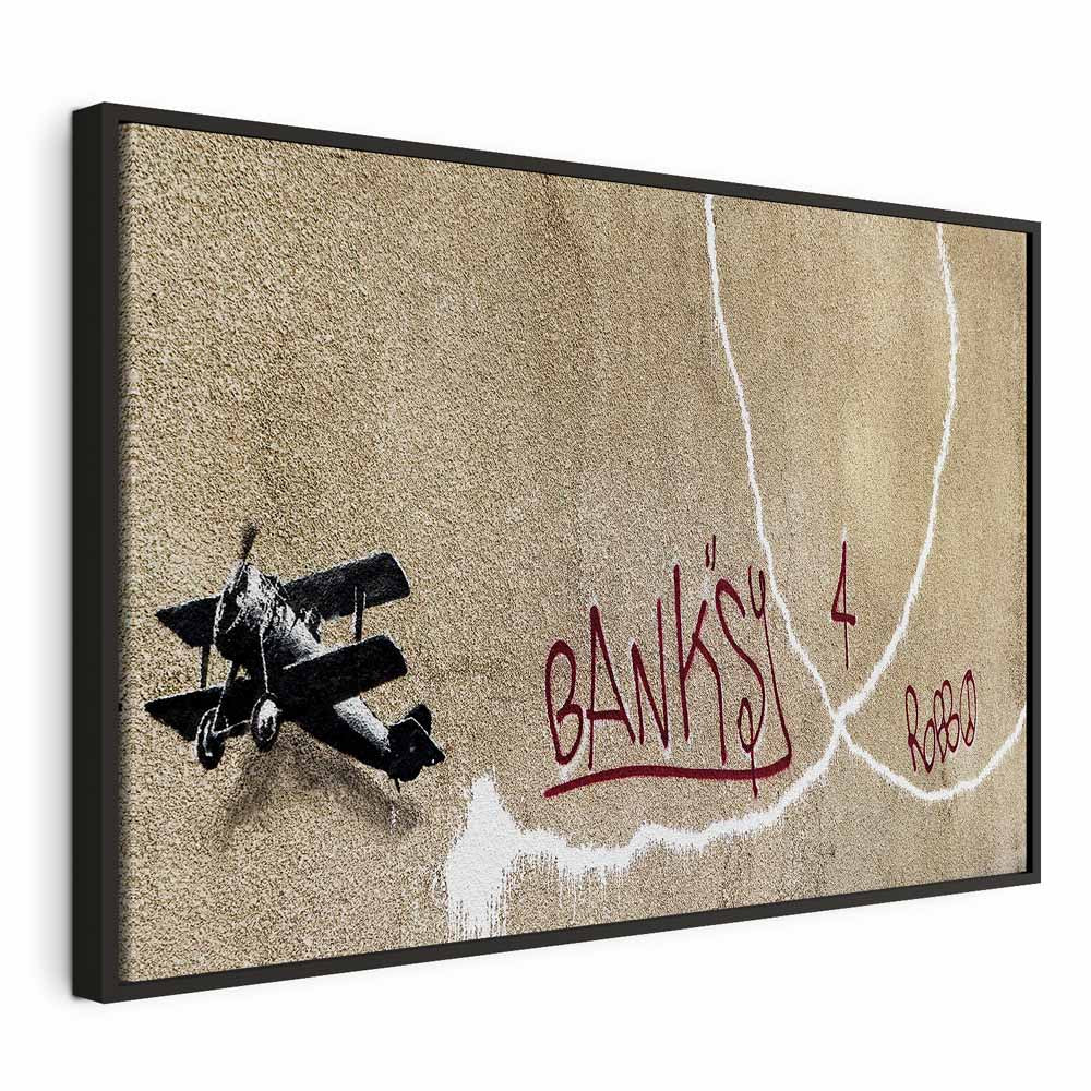 Banksy Plane Red Graffiti Canvas Print
