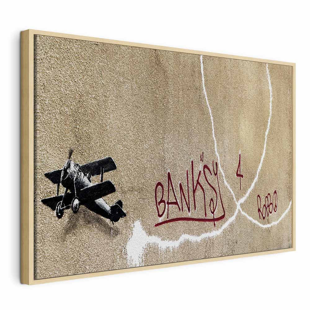 Banksy Plane Red Graffiti Canvas Print