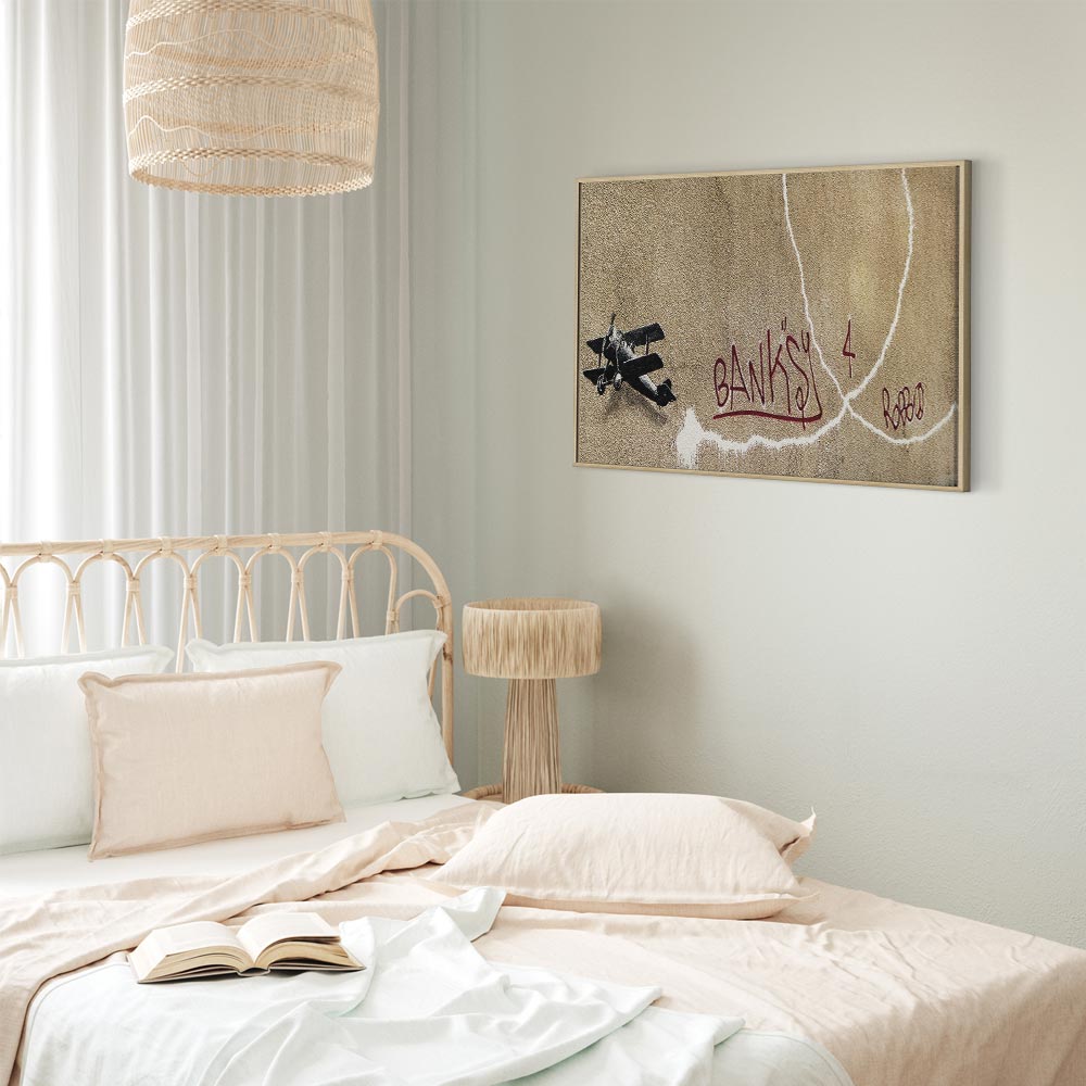 Banksy Plane Red Graffiti Canvas Print