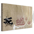 Banksy Plane Red Graffiti Canvas Print