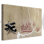 Banksy Plane Red Graffiti Canvas Print