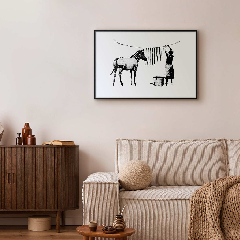 Banksy Zebra Washing Street Art Poster