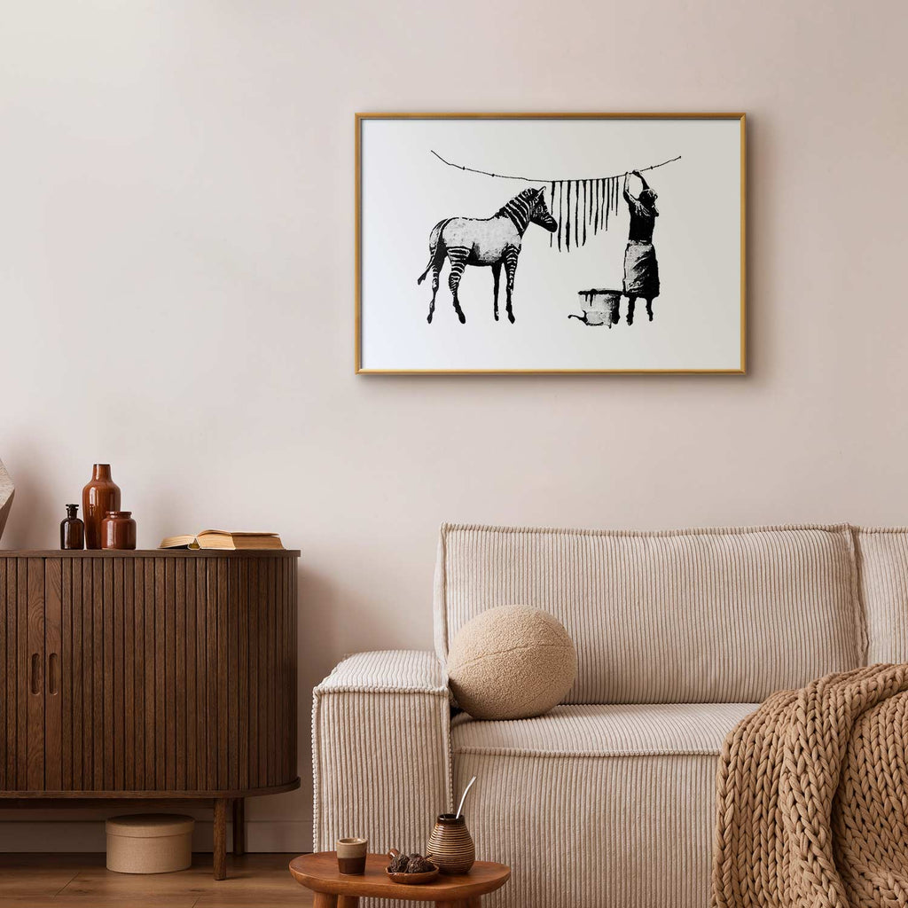 Banksy Zebra Washing Street Art Poster